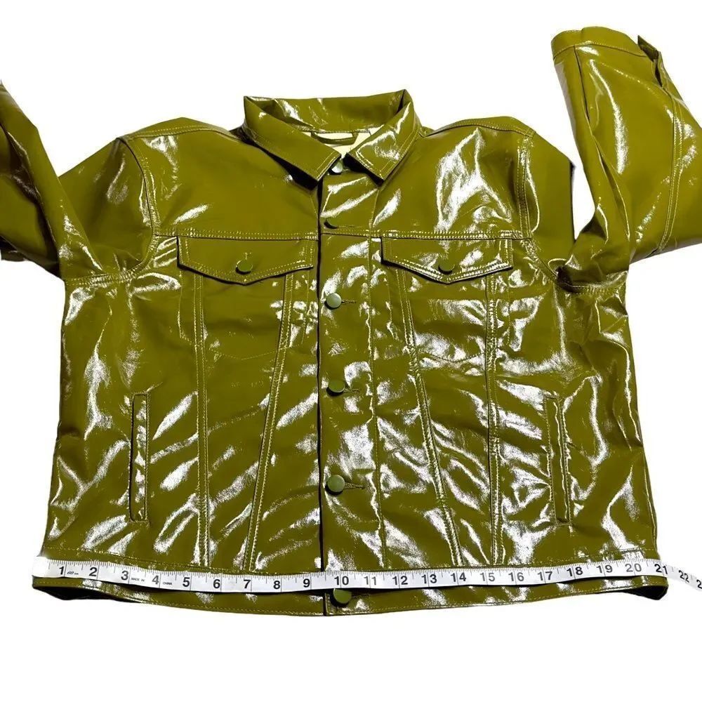 Princess Polly Starboy Green Vegan Leather Jacket MEDIUM/LARGE NWT - Picture 14 of 16